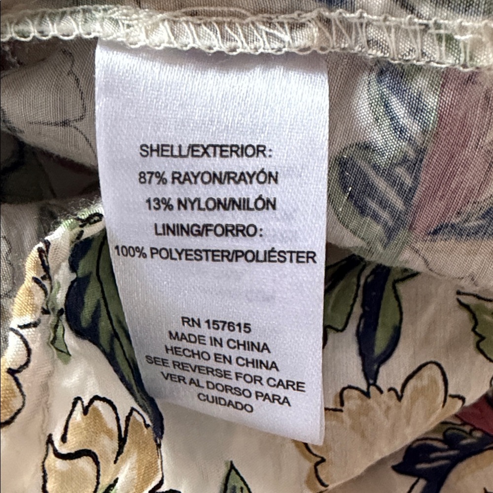 Floral Cream Print Dress sz M - Picture 13 of 13